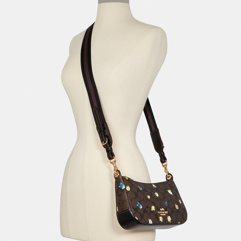 New Coach Jes Baguette In Signature Canvas With Vintage Mini Rose - Picture 7 of 8